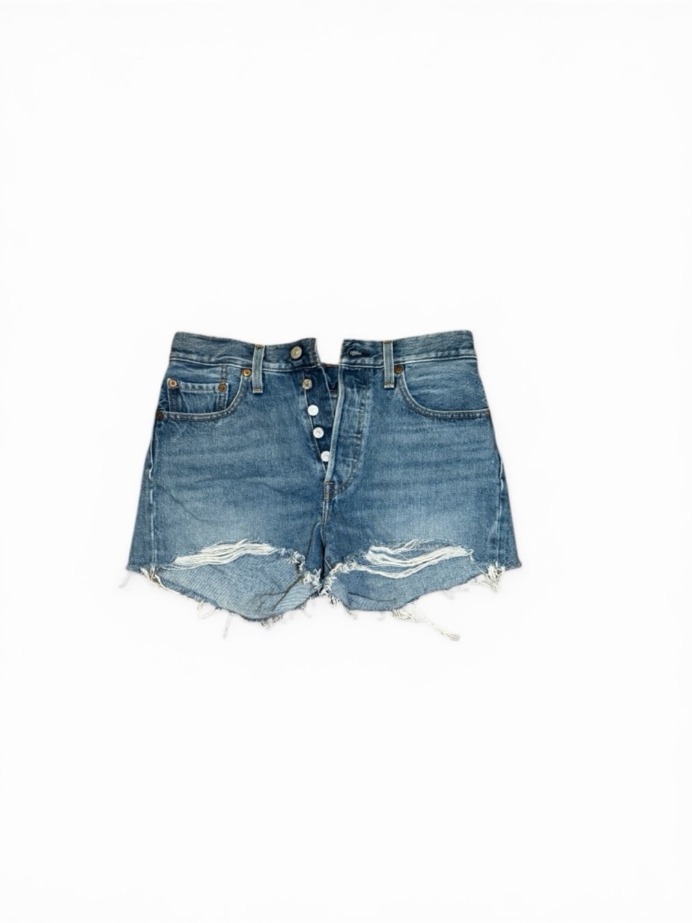 Levi’s 501 Distressed Denim Jean Shorts Sz W27